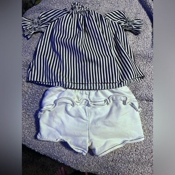 Habitual Kids boho outfit nautical striped top white shorts 18m - Picture 3 of 3